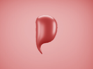  Red Speech Balloon. Speech balloon on color background. Talk and think bubbles. 3d rendering