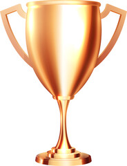 Bronze trophy, cup award. Third place winner, champion reward