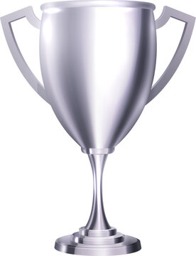 Silver trophy, Silver cup award. Second place winner, champion reward