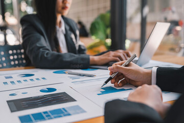 Group of business workers working together at the office