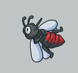 cute mosquito full of blood. isolated cartoon animal nature illustration. Flat Style suitable for Sticker Icon Design Premium Logo vector. Mascot Character