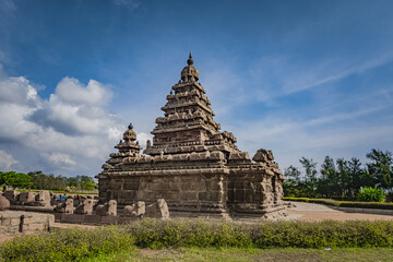 Shore temple built by Pallavas is UNESCO`s World Heritage Site located at Mamallapuram or Mahabalipuram in Tamil Nadu, South India. Very ancient place in the world.