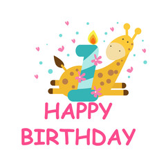 Fun happy birthday card vector illustration
