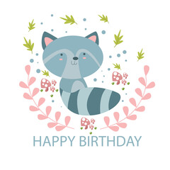 Fun happy birthday card vector illustration
