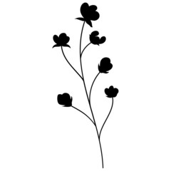 flower silhouette with hand drawn