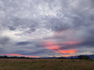 sunset in the mountains