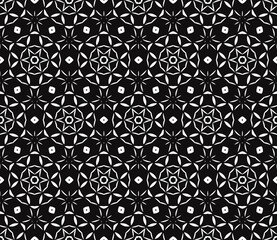 Decorative vector seamless pattern with ornamental shapes, arabesque background design.