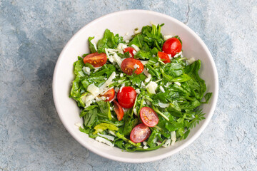 Turkish style arugula salad (Turkish name; roka salatasi)