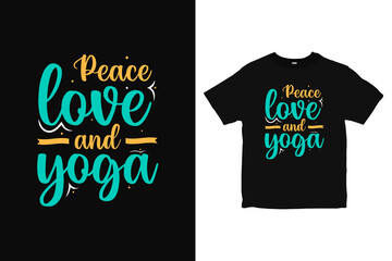 Yoga typography T-Shirt design, peace love shirt apparel vector