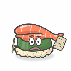 Obraz premium Sushi Cute Character Flat Cartoon Vector Design Illustration