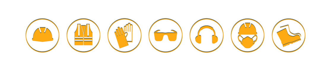 vector illustration of a set of gray buttons	