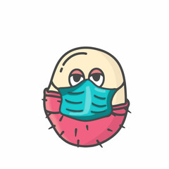 Rambutan Cute Character Flat Cartoon Vector Design Illustration