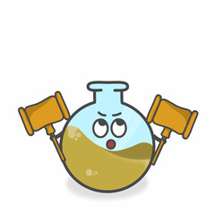 Glass Laboratory Cute Character Flat Cartoon Vector Design Illustration