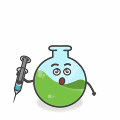 Glass Laboratory Cute Character Flat Cartoon Vector Design Illustration