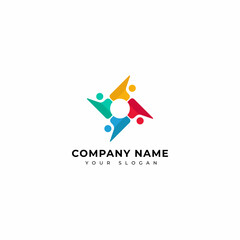 colorful business community logo design