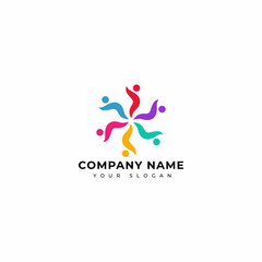 colorful business community logo design