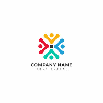 colorful business community logo design