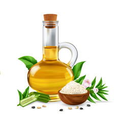 Sesame Oil Illustration