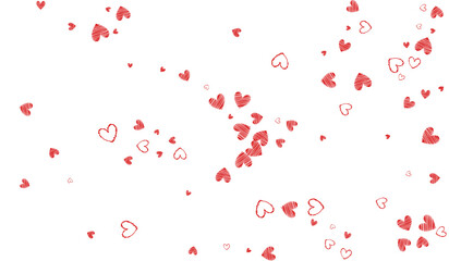 Pink Hearts Vector White Backgound. Decoration