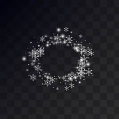 White Snowflake Vector Transparent Background.