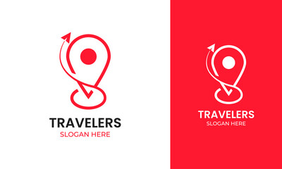 Travel location logo design with place concept