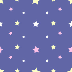 Cute multicolor stars seamless pattern. Creative simple texture for childish textile, wrapping paper design
