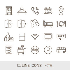 ECサイトアイコン　ホテルサービス　ラインアイコン