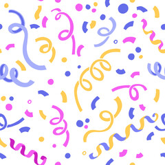 Fun colorful festive confetti seamless repeat pattern.