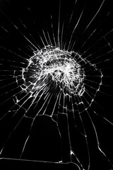 Texture of broken glass with cracks. Abstract cracked smartphone screen from shock.