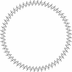Decorative Round frame with music notes
