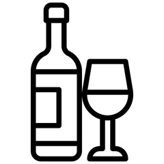 RED WINE line icon
