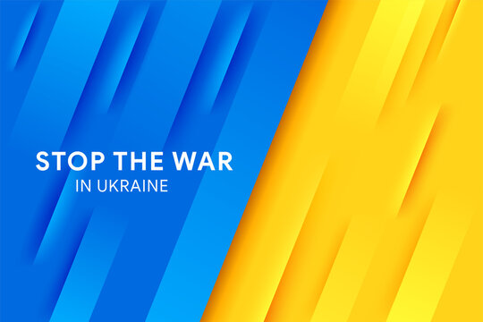 Stop the war in Ukraine flag blue yellow banner against praying concept ukraine