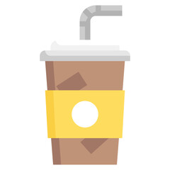 ICED COFFEE flat icon