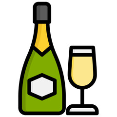 CHAMPAGNE Filled Outline