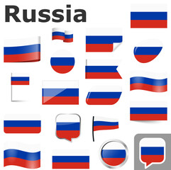 flags with country colors of Russia