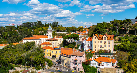 Panoramic view of Sintra city, near Lisbon in Portugal.