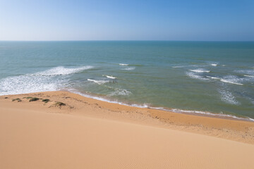 Natural landscape with dunes in the desert. Guajira, Colombia.