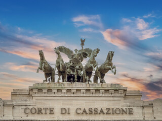 Rome Corte di Cassazione building palace of supreme justice - obrazy, fototapety, plakaty