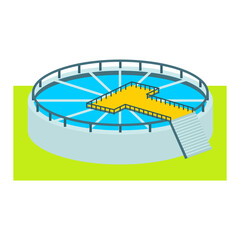 round ponds for recycle dirty sewage water Concept vector icon design, Water Treatment and Purification Plant symbol, Environment Friendly Industry Sign, Desalination Biotechnology stock illustration