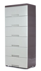 Plastic 6-drawer Chest of Drawers isolated on white background