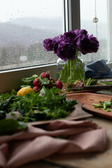 flowers on the window