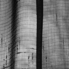 Thin curtain texture dark mood shot - Abstract fine art photography black and white image