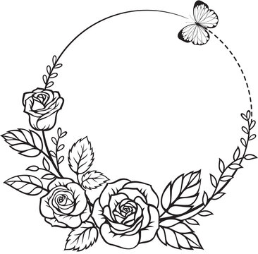 Rose Butterfly Wreath