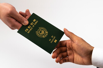 Immigration check on a white background