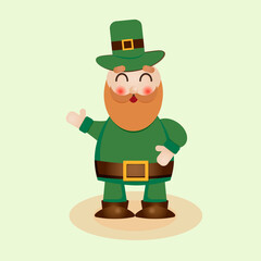 flat happy leprechaun
