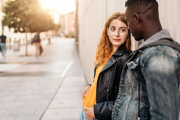 Loving Beautiful Multiethnic Young Couple