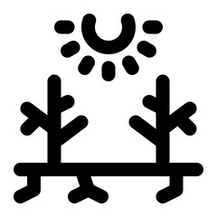 drought land with sun outline icon vector