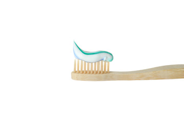 Toothbrush with toothpaste isolated on white background