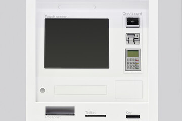 Atm multifuction machine terminal. Banking and commerce. Cash money withdrawl