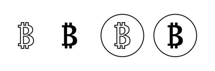 Bitcoin icons set. bitcoin sign and symbol. payment symbol. cryptocurrency logo